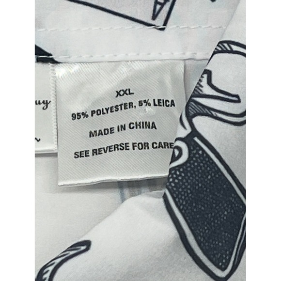 Funny Guy Mugs Gun Skull Print Shirt XXL White Graphic Button Up Men's Top - Picture 11 of 12